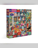 eeBoo English Cottage Library 1000-Piece Jigsaw Puzzle