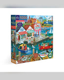 eeBoo New England Wharf 1000-Piece Jigsaw Puzzle