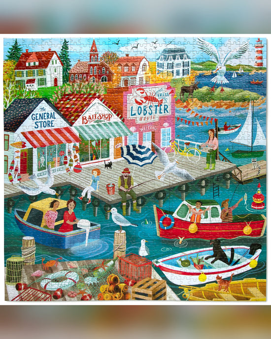 eeBoo New England Wharf 1000-Piece Jigsaw Puzzle