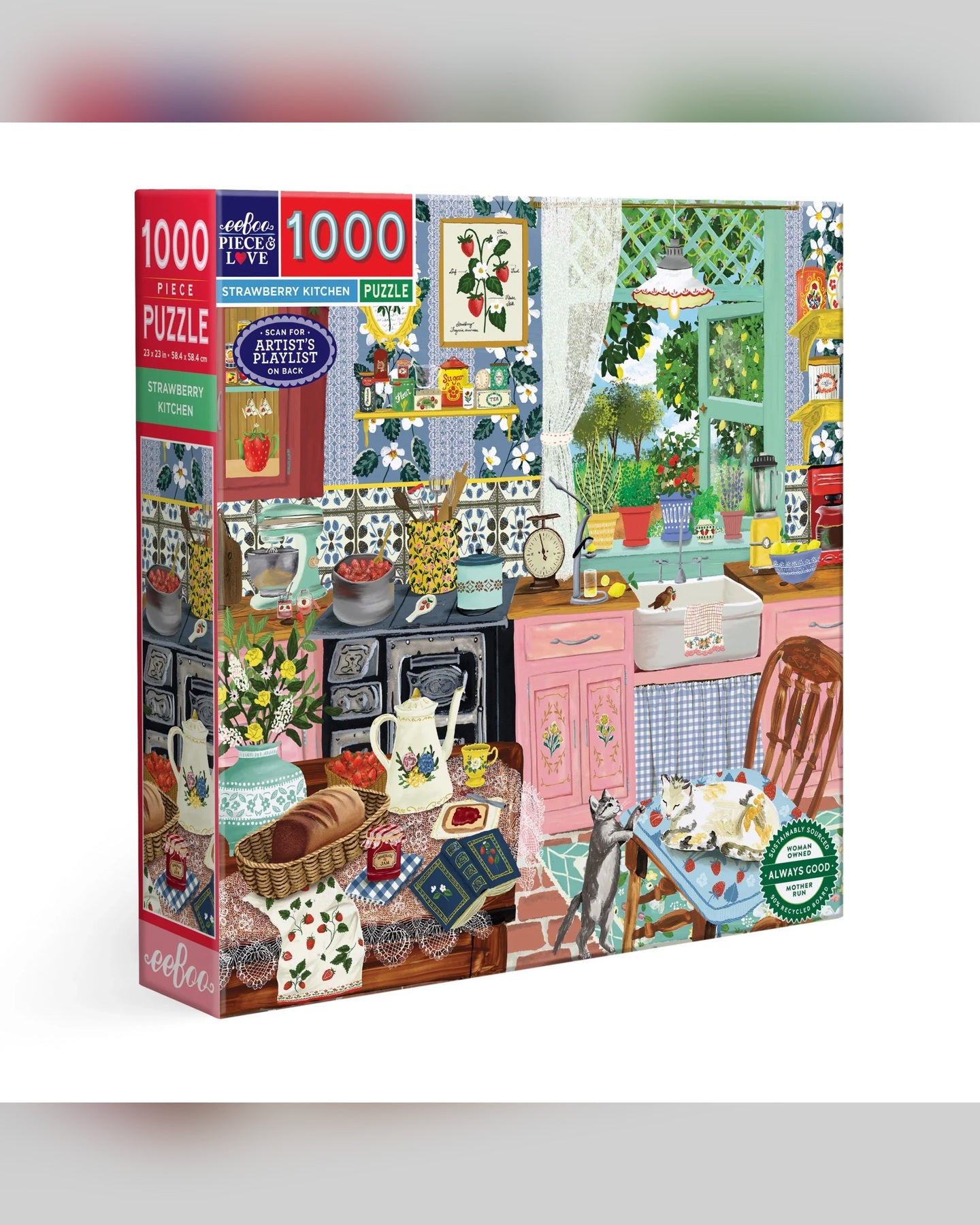 eeBoo Strawberry Kitchen 1000-Piece Jigsaw Puzzle