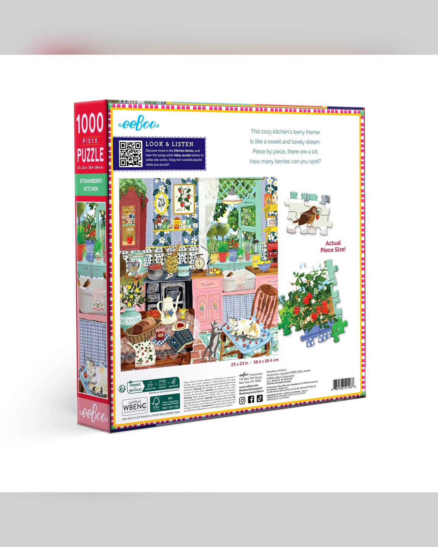 eeBoo Strawberry Kitchen 1000-Piece Jigsaw Puzzle