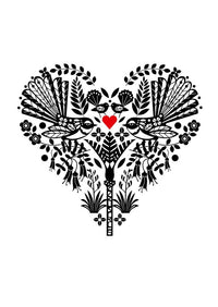 NZ Piwakawaka Heart