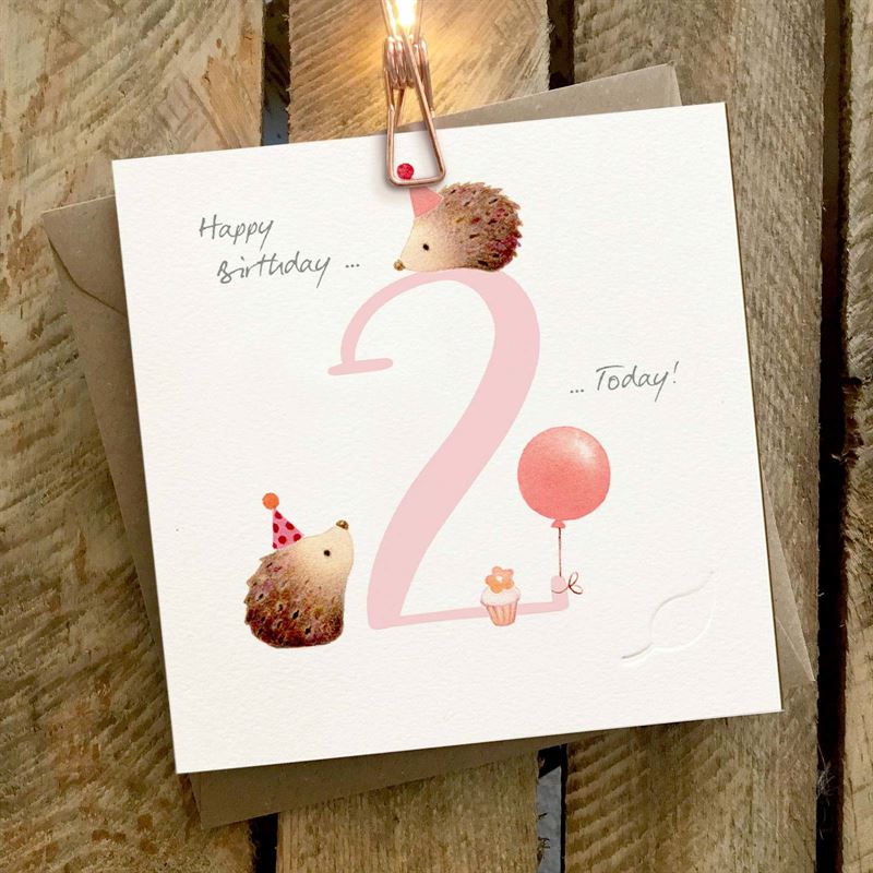 You're 2 Today Pink - 2nd Birthday Card