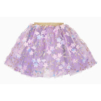 Souza Felin purple tulle skirt with flower sequins and gold waistband