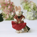 Gry & Sif White Bunny Decoration with Rose Skirt