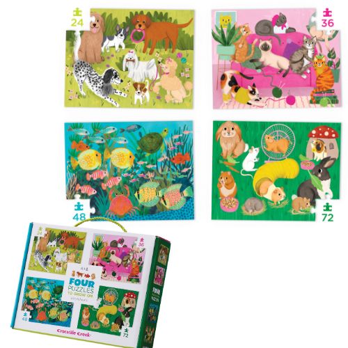 Croc Creek Four Puzzles - Playful Pets