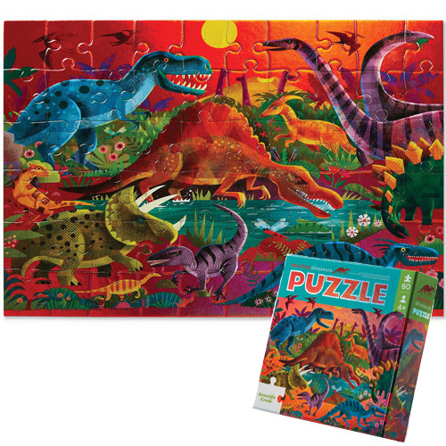 Croc Creek 60pc Foil Puzzle - Dazzling Dinos