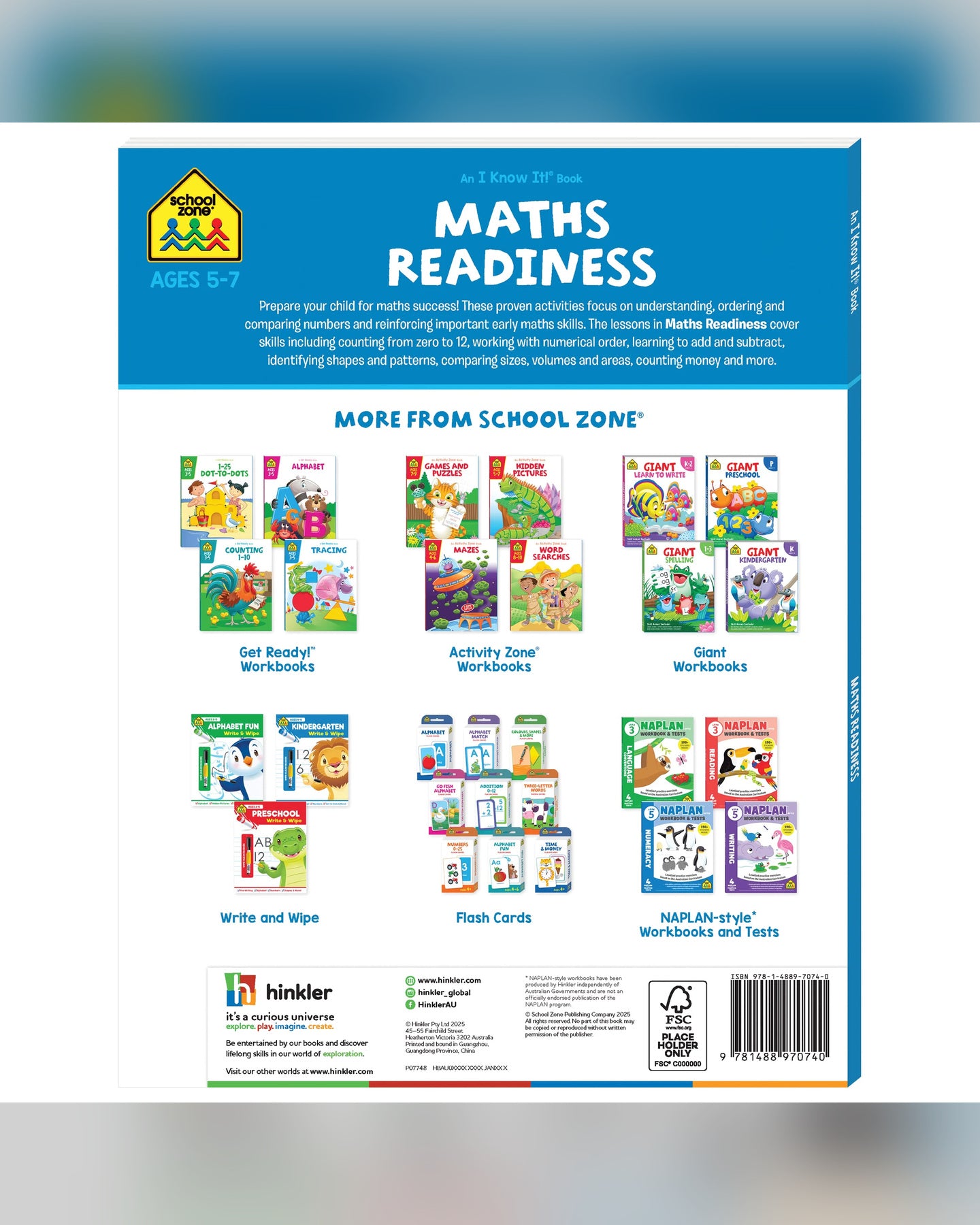 School Zone Maths Readiness I Know It! Workbook-2