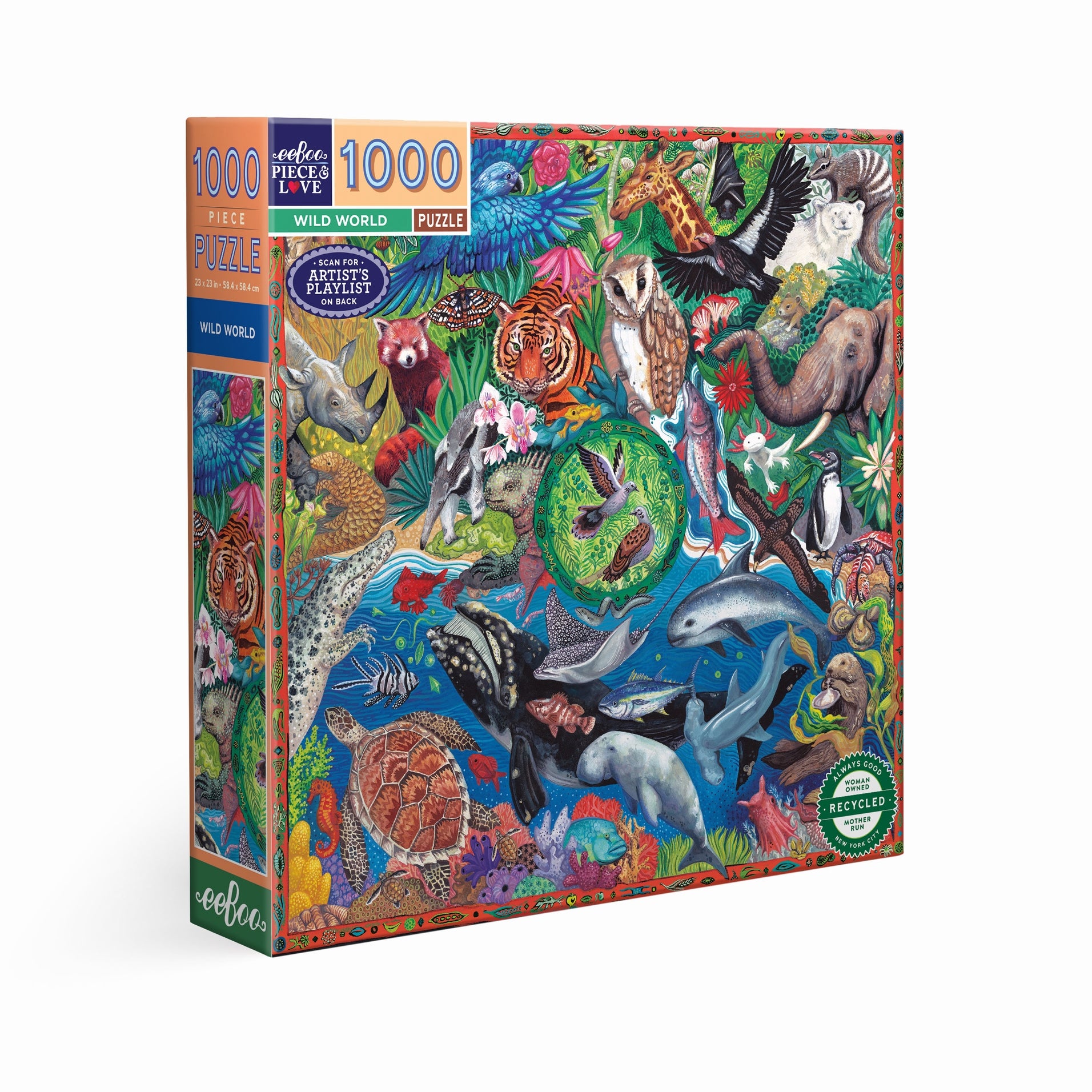 eeBoo Wild World 1000-Piece Square Jigsaw Puzzle