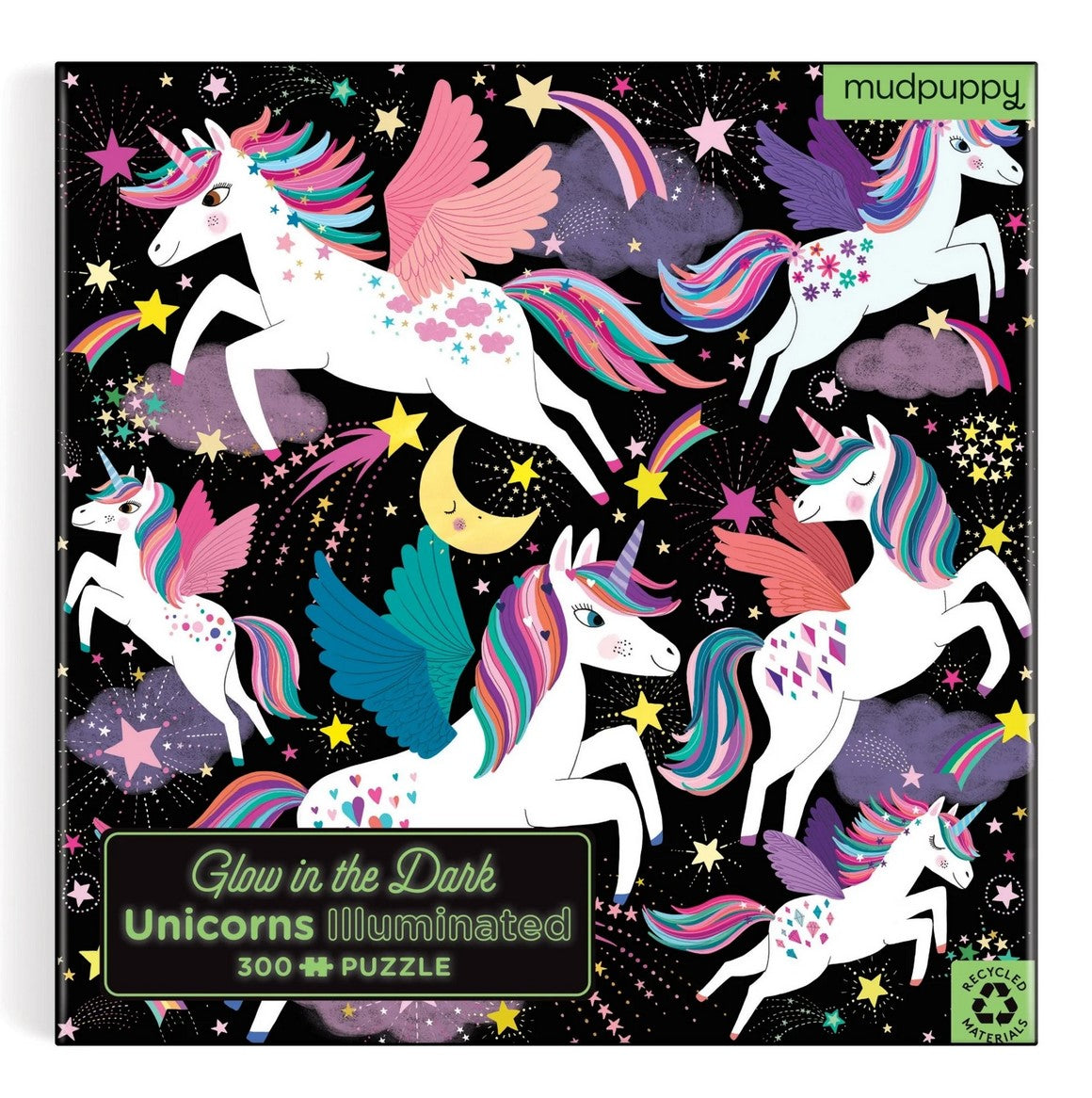 Unicorns Illuminated 300 Piece Glow in the Dark Family Puzzle