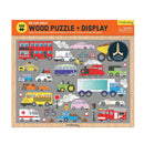Vehicles on the Move 100 Piece Wood Puzzle + Display