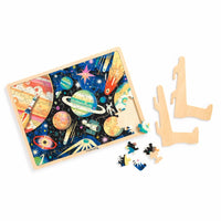 Space Mission 100 Piece Wood Puzzle + Display