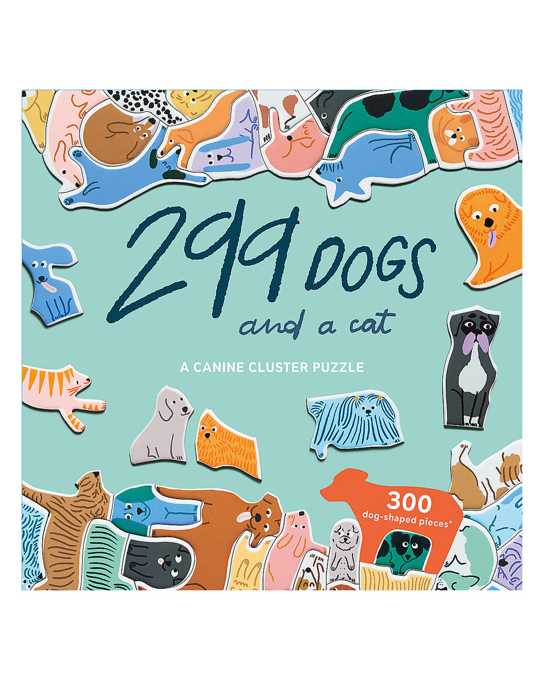 299 Dogs and a Cat 300-Piece Jigsaw Puzzle