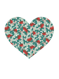 Genevieve Packer Pohutukawa Heart blank card artwork