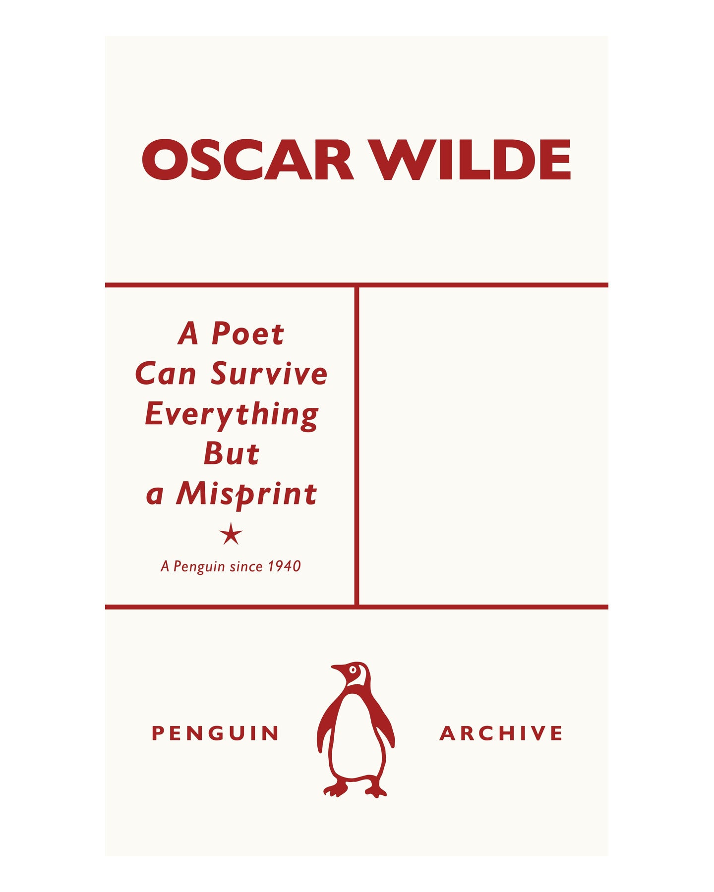 A Poet Can Survive Everything But a Misprint by Oscar Wilde