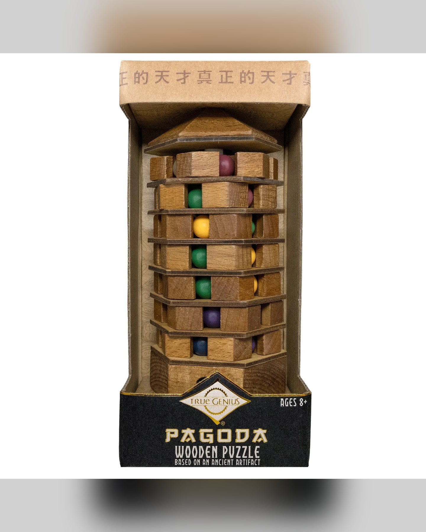 Project Genius Chinese Pagoda Turn and Tilt Tower Puzzle