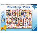 Ravensburger Flowers and Friends 200-piece jigsaw puzzle box with Carolyn Gavin illustration of women and flowers