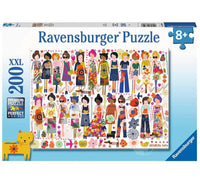 Ravensburger Flowers and Friends 200-piece jigsaw puzzle box with Carolyn Gavin illustration of women and flowers