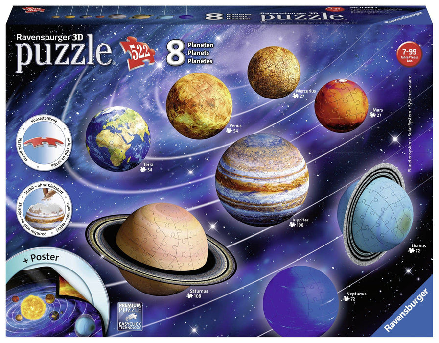Ravensburger Solar System 8 Planets 522-piece 3D puzzle box