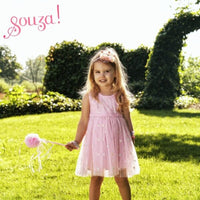 Child wearing the pink Souza Roselyne tulle dress