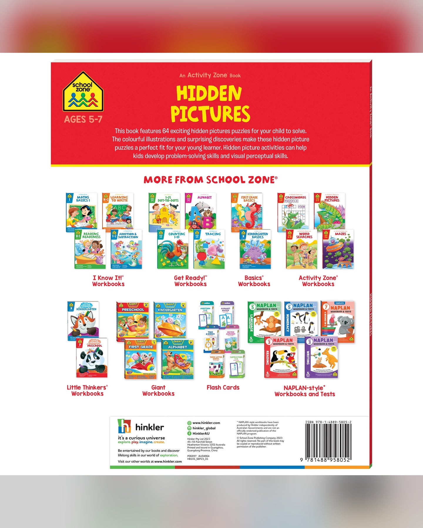 School Zone Activity Zone Hidden Pictures Workbook-2