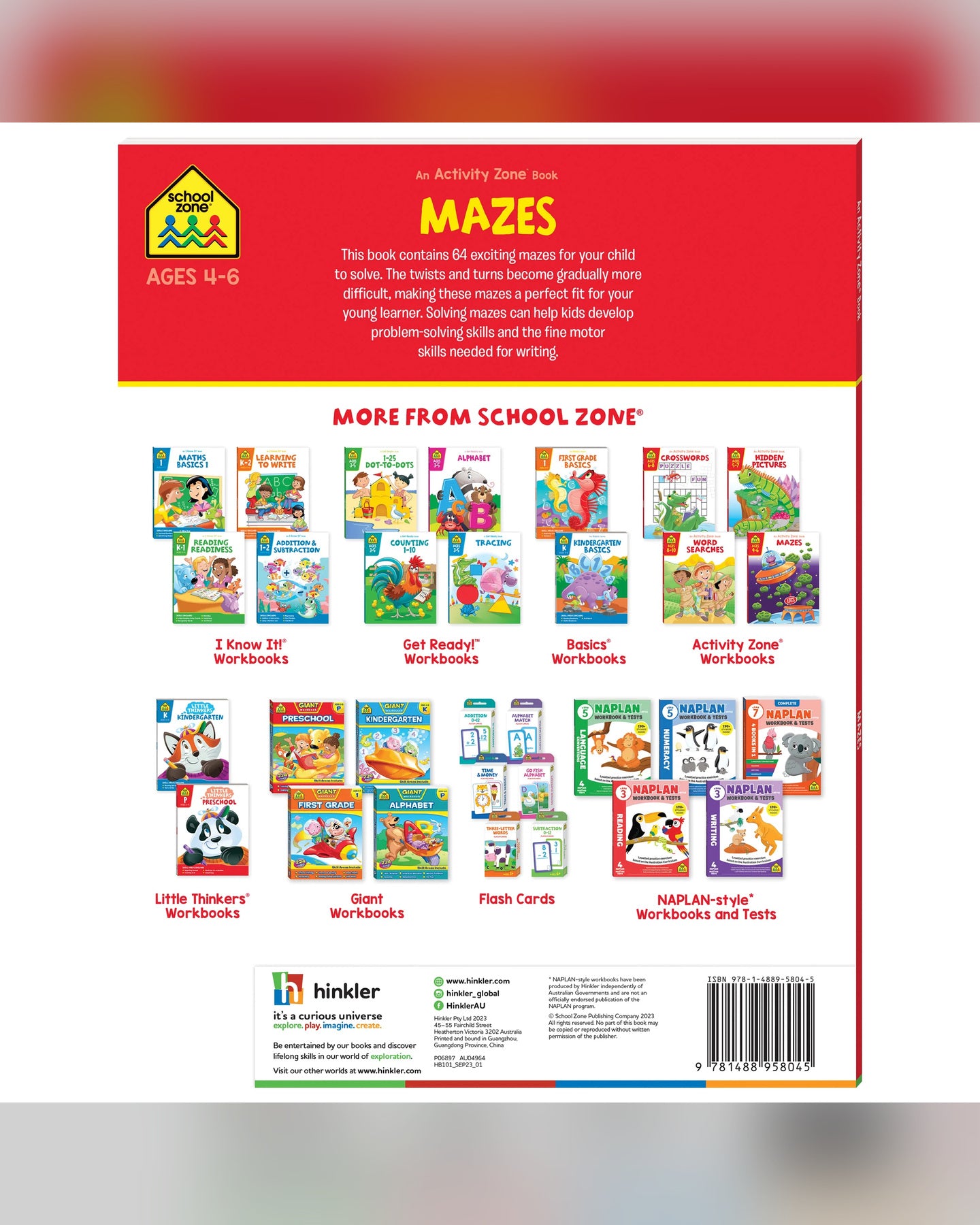 School Zone Activity Zone Mazes Workbook-2