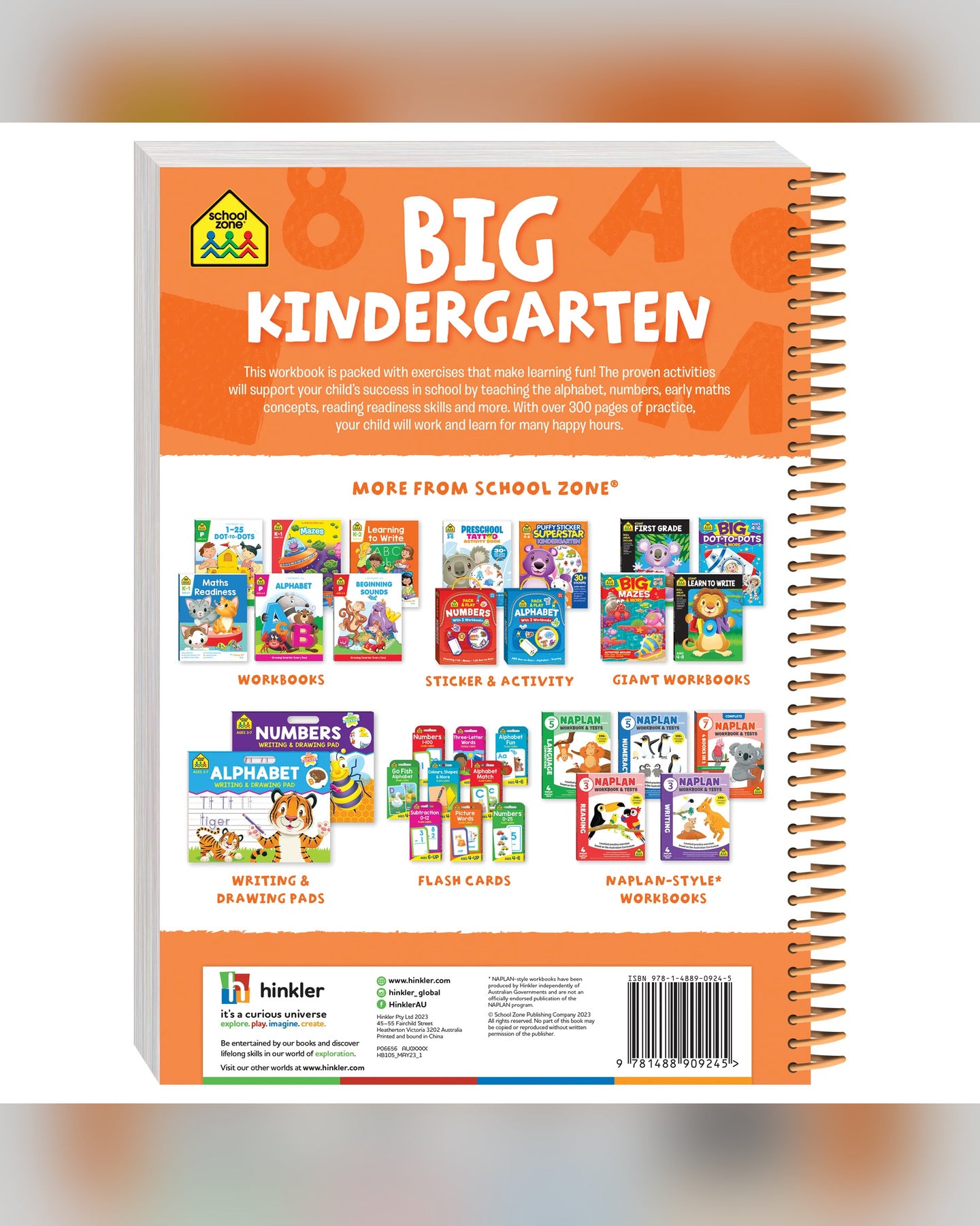 School Zone Big Spiro Workbook Kindergarten