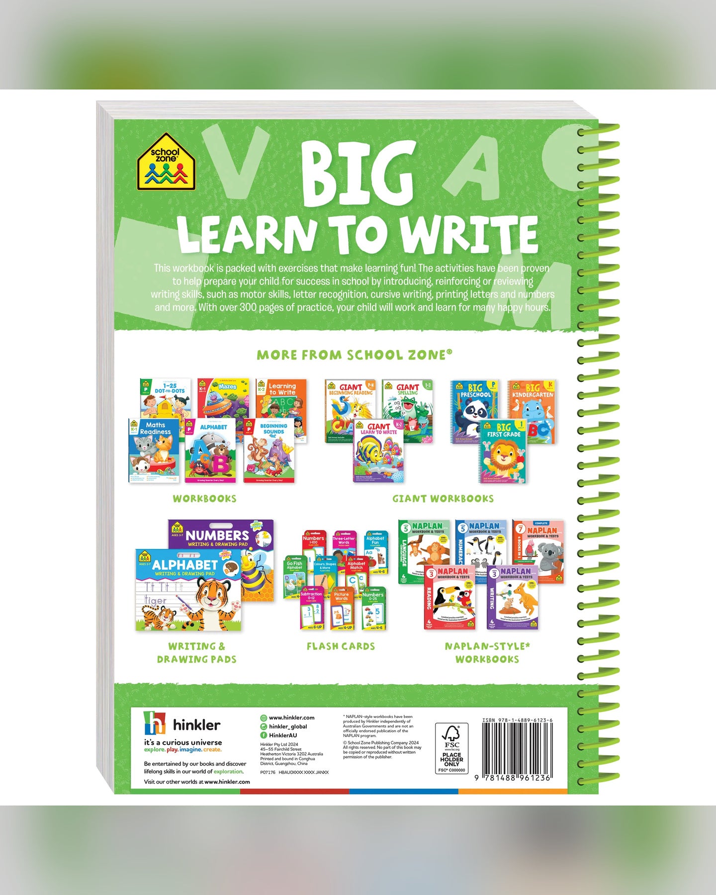 School Zone Big Spiro Writing Workbook-1
