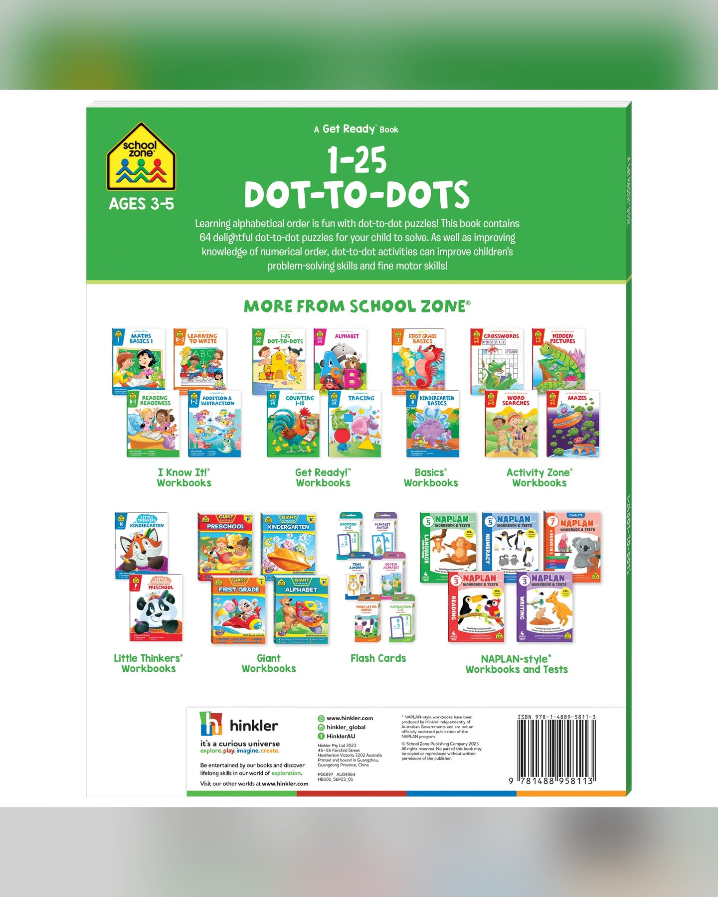 School Zone Get Ready 1-25 Dot-to-Dot Workbook-2