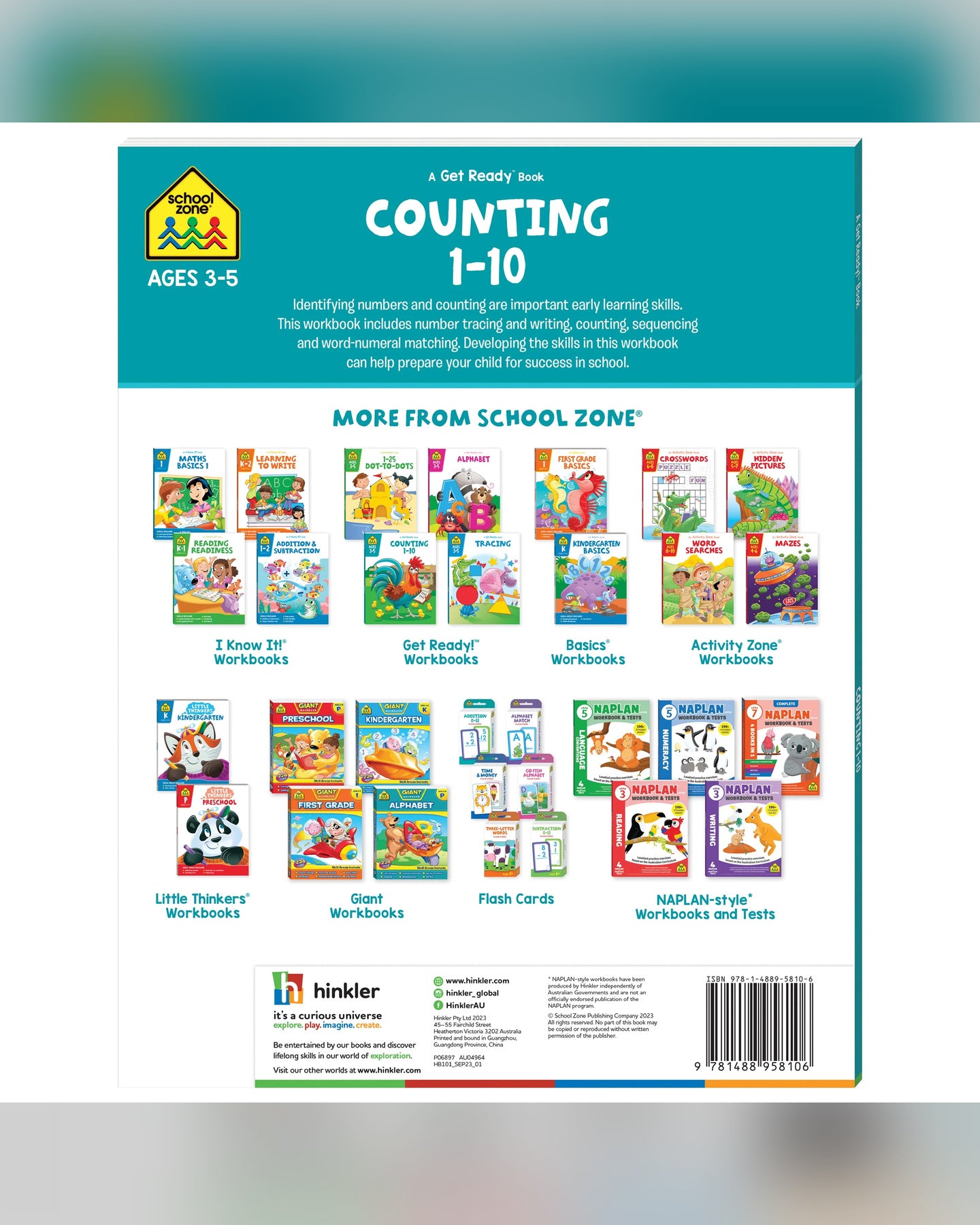School Zone Get Ready Counting 1-10 Workbook-2