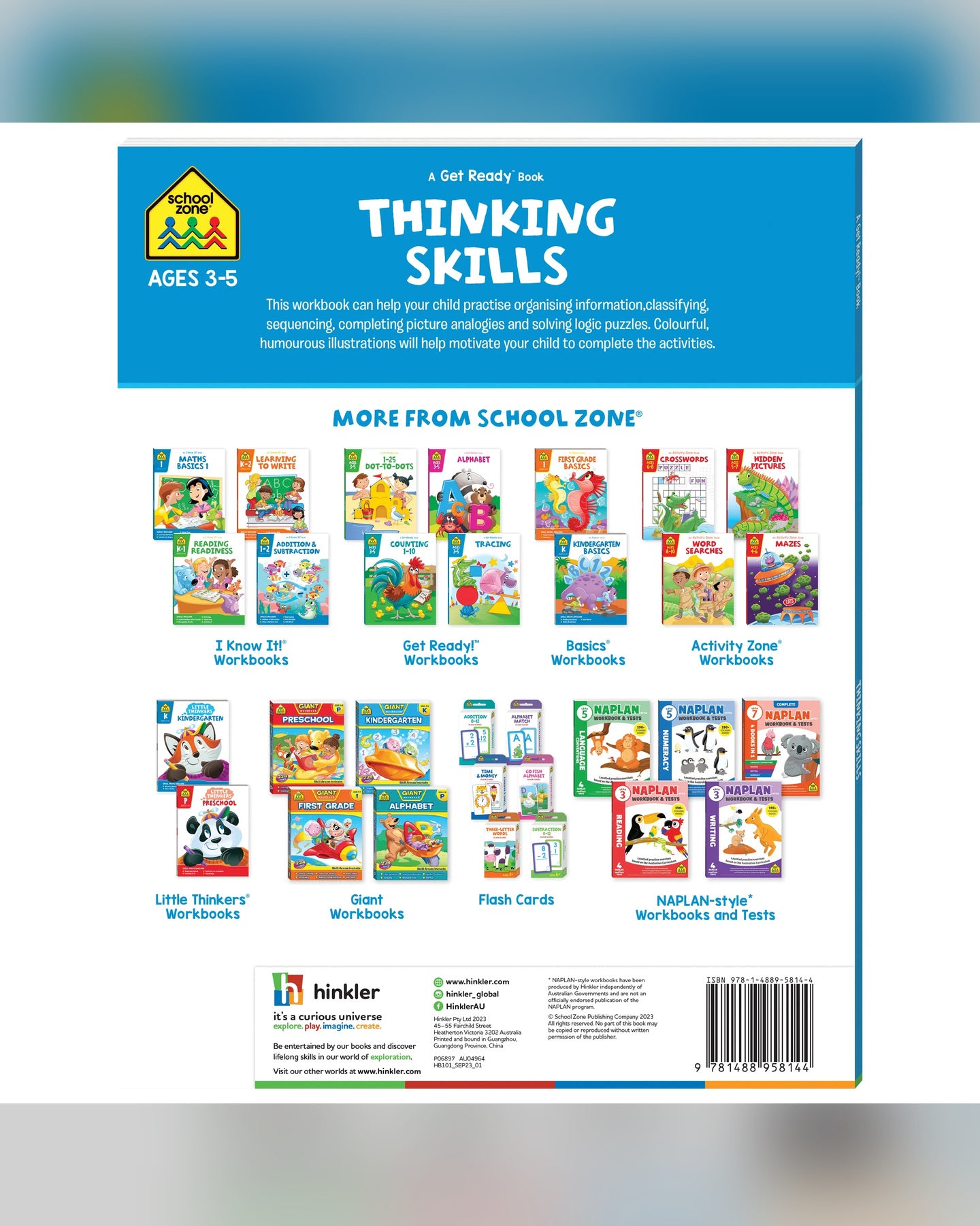 School Zone Get Ready Thinking Skills Workbook-2
