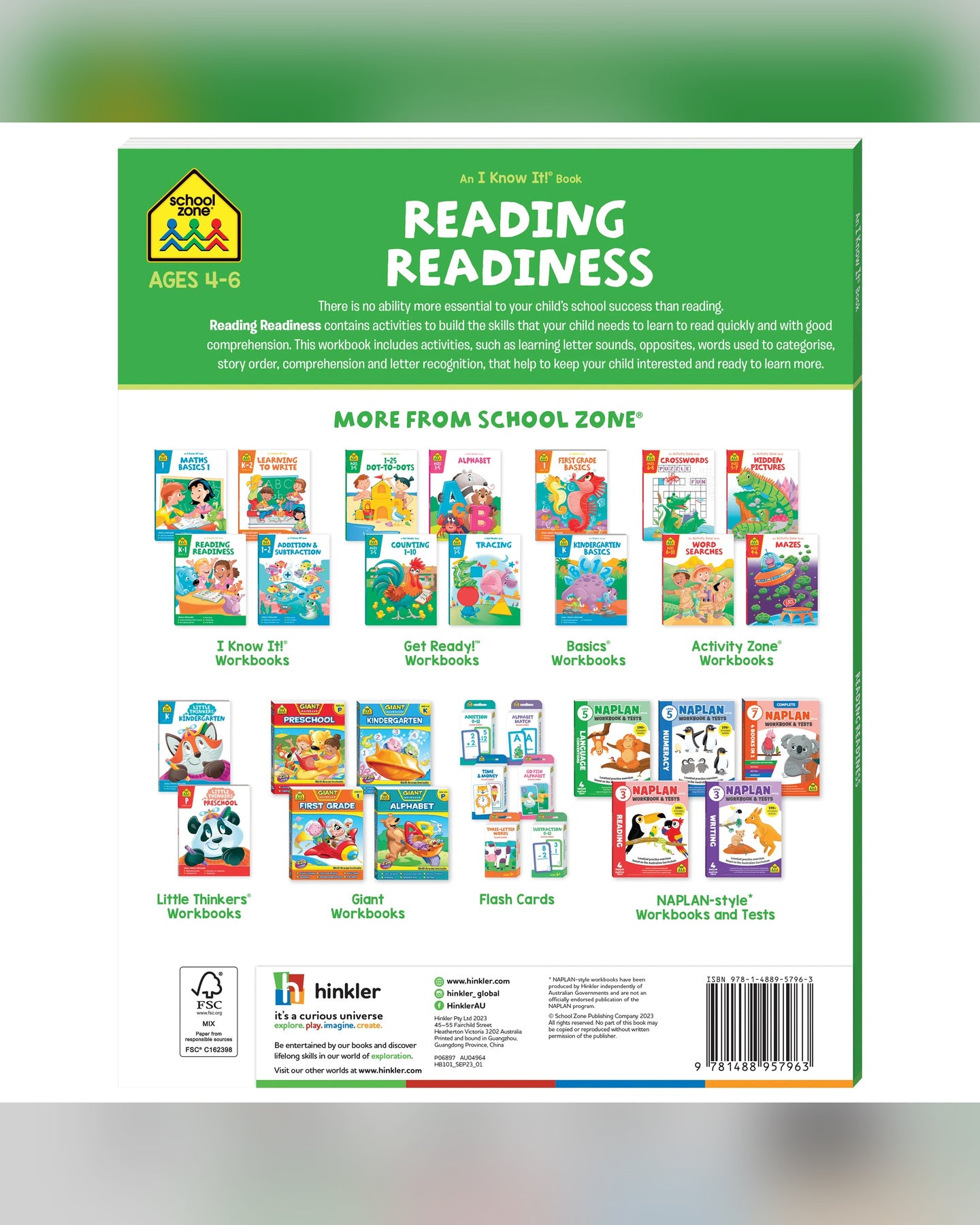 School Zone I Know It! Reading Readiness Workbook-2