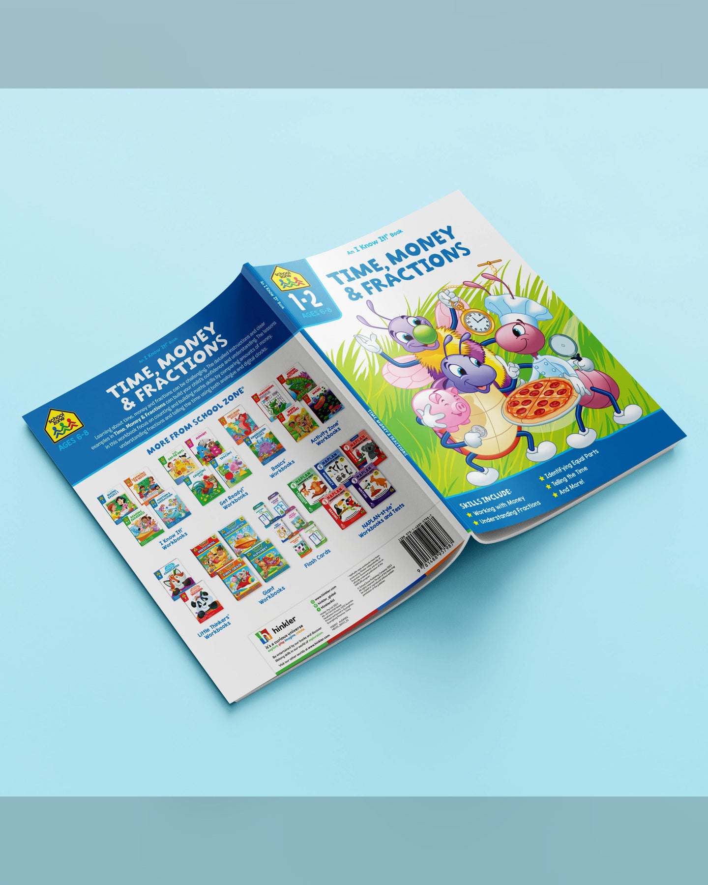 School Zone I Know It! Time, Money & Fractions Workbook-4
