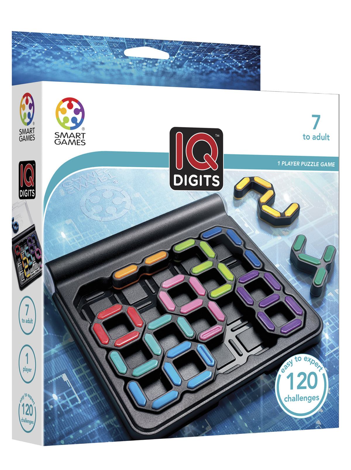 SmartGames IQ Digits puzzle game in its retail box