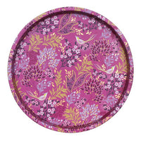 Sara Miller London Haveli Garden round deepwell tray with mauve birds and foliage