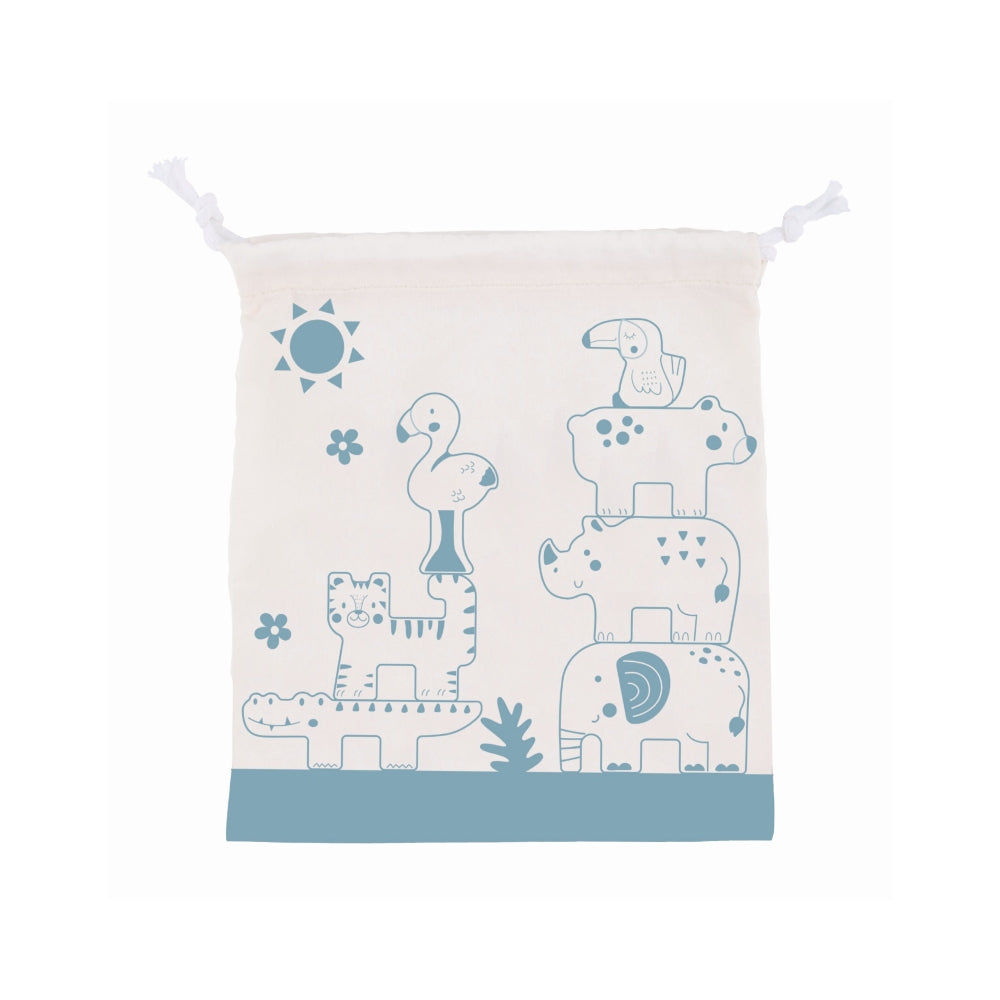 Cotton storage bag supplied with Tooky Toy Stacking Animals