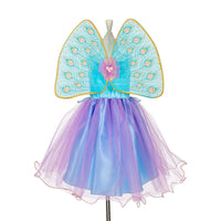 Back view of the peacock-pattern wings on the Souza Tamara dress