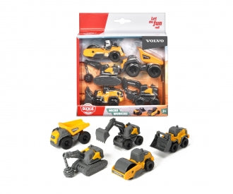 Dickie Toys Volvo Micro Workers 5-Piece Construction Vehicle Set