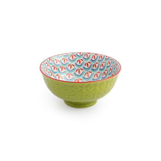 Mikasa 12 cm Nibble Bowl – Green Blue Geometric